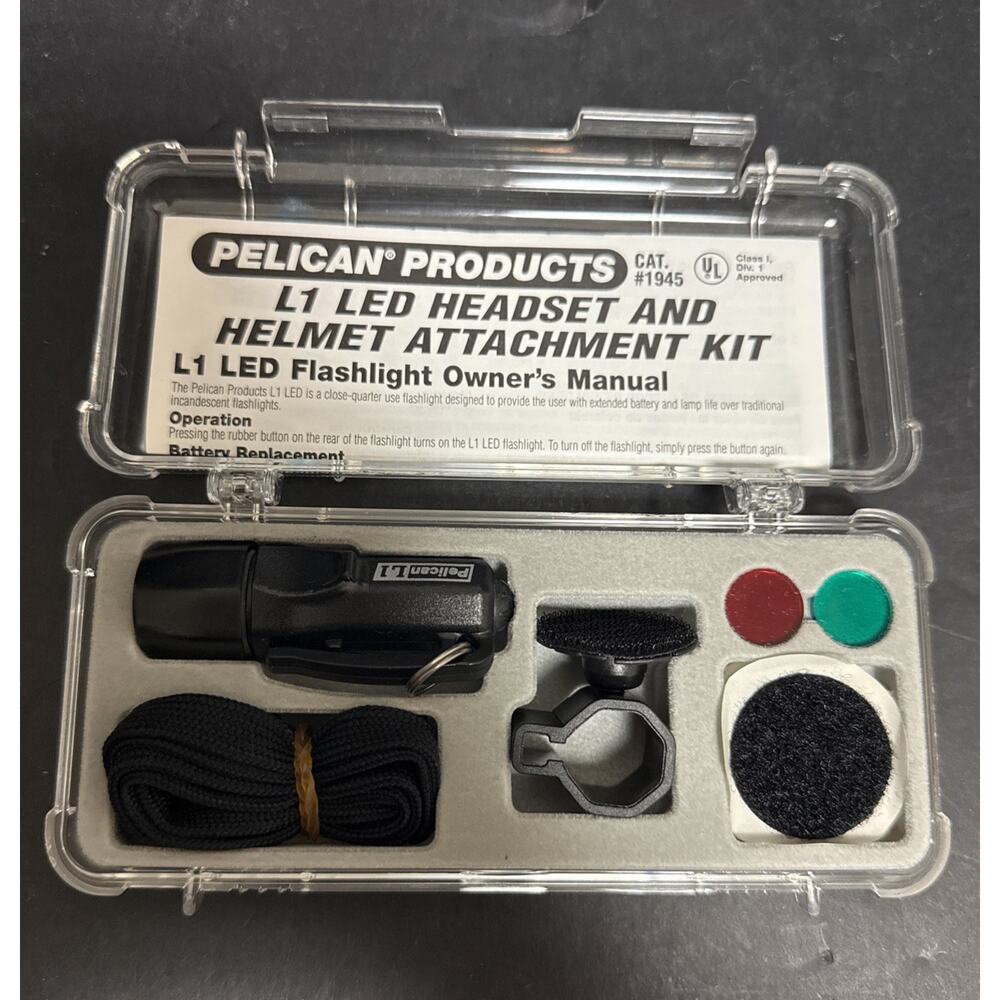 Pelican Cat# 1945 L1 Flashlight And Helmet Attachment System LED Tested